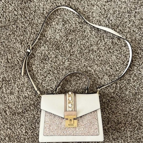 Aldo Glenda Satchel Cream and Gold Glitter - Picture 2 of 9